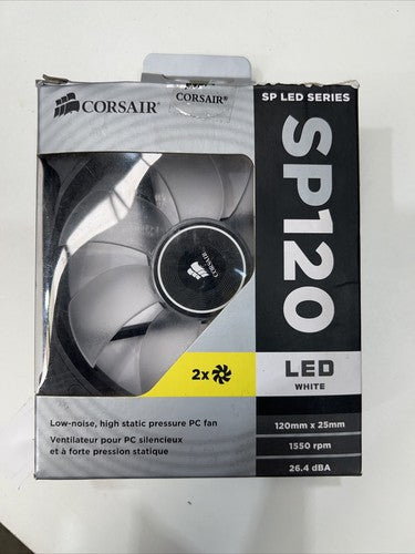 Air Series™ SP120 LED White High Static Pressure 120mm Fan Twin Pack
