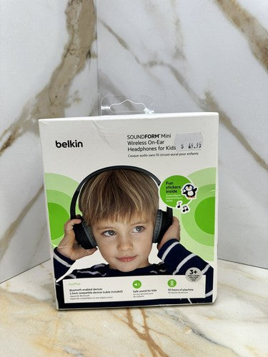 Belkin SOUNDFORM Mini Kids WIRELESS Headphones - BLACK *BOX 511*