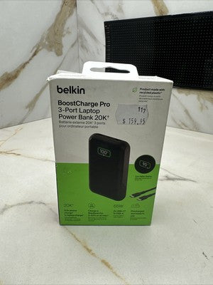 Belkin BoostCharge 20k 65W Laptop PowerBank USB-C to USB-A Cable, USB-C, 2xUSB-A